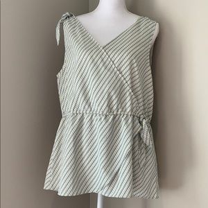 Banana Republic Sleeveless Maya Faux Wrap Top – Size XL – Flattering & Polished